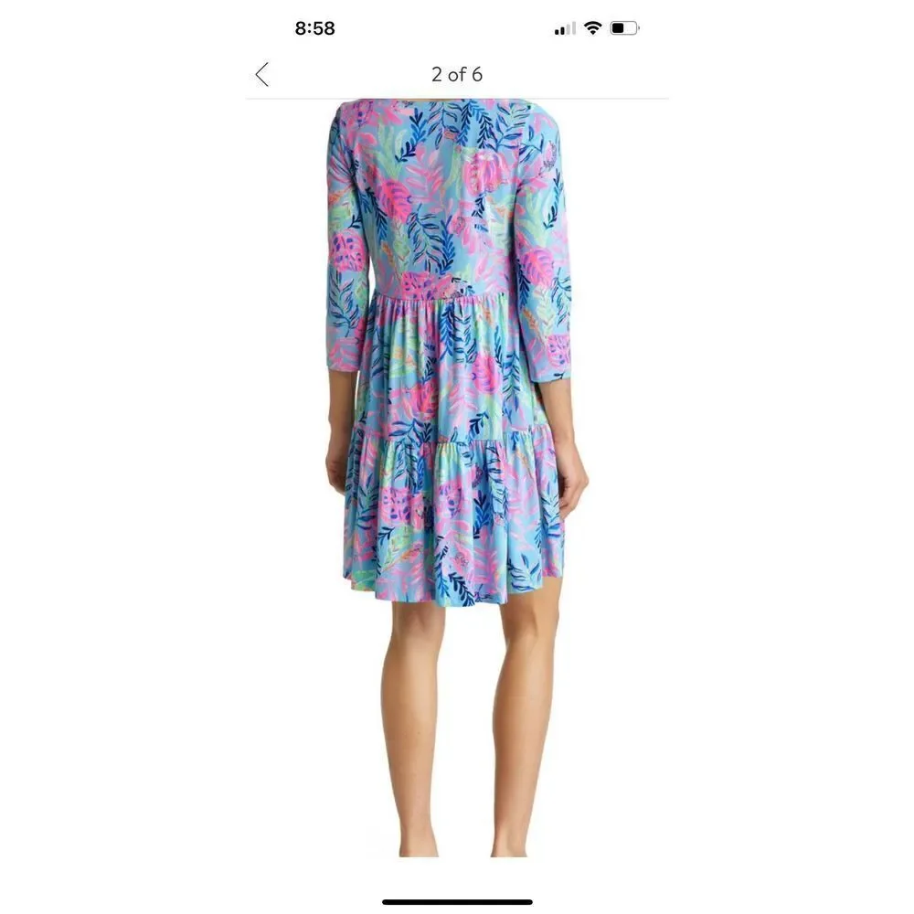 New Lilly Pulitzer Geanna Fit & Flare Dress Porto Blue Youve Been Spotted